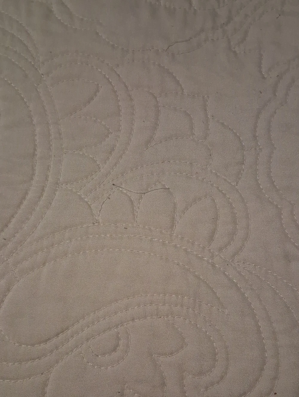 Cream Cotton Quilted Oversized King Bedspread - Soft Heavyweight Coverlet